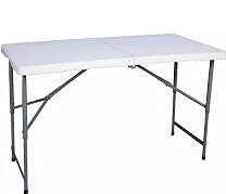 Lifetime - mesa de resina plegable(medidas 122 cm x 60 cm x52 cm, color blanca