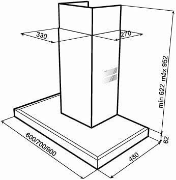Teka - Campana Teka Decorativa Pared DJE 90 Cristal 091102 40484883