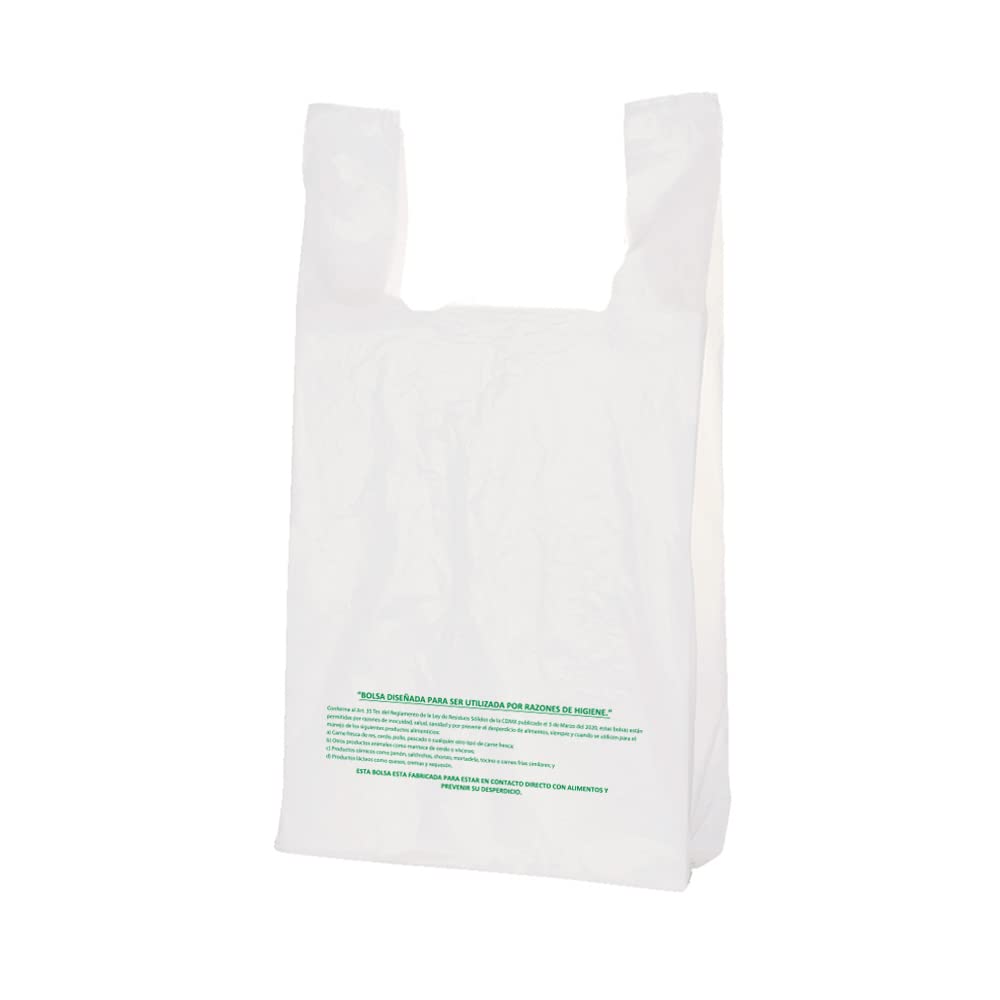 CADEBAG - Cadebag | 500 Bolsas tipo Camiseta Ecológica de 29 x 55 x 16 cm