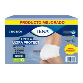 Tena - Ropa Interior Tena, Desechable Para Incontinencia. Talla Grande. 40 Piezas