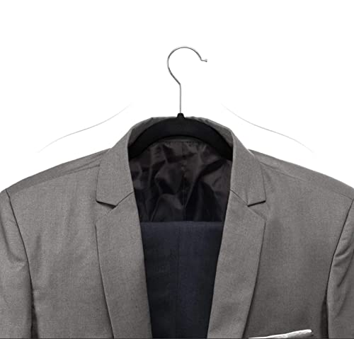 Ganchos - Ganchos para Ropa de Terciopelo, 50 Unidades, Caja, Color Negro, Perchas de Ropa, Calidad Premium