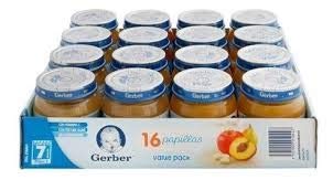 Gerber - GERBER (16 papillas de sabor mango y manzana de 113 gr cada una,con vitamina c y frutas naturales) ideal para bebes de 6 meses en adelante.
