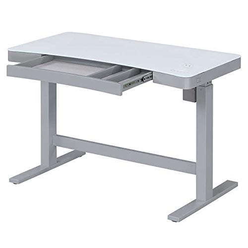 Unknown - Mesa Tresanti de altura ajustable, color blanco.