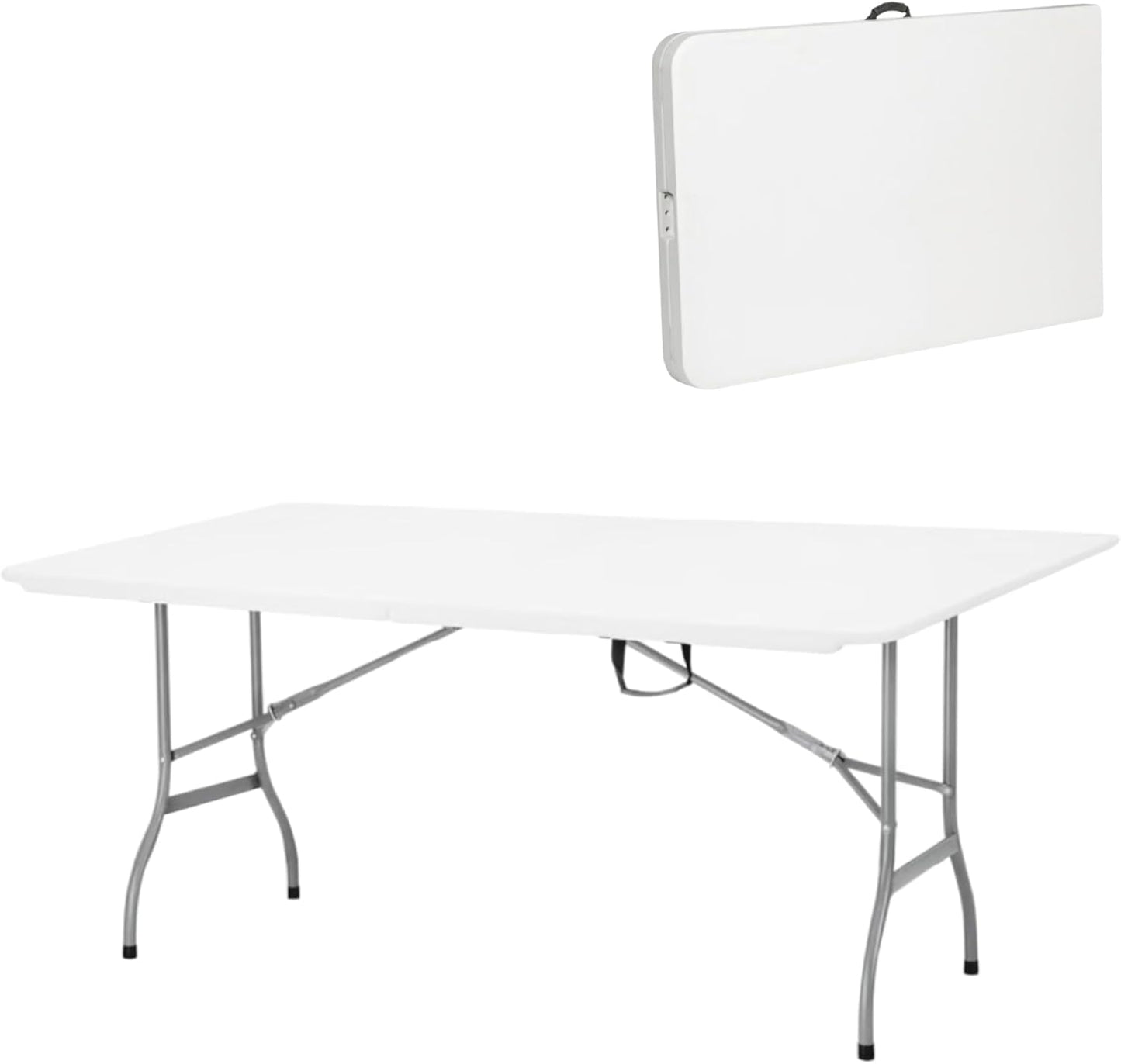 RIVARRO Mesa Plegable 1.80 Metros Extra Resistente Comedor para Jardin Plegable Mesa De Plastico Portafolio Mesa de Trabajo Multiusos Comedor Grande para Jardin