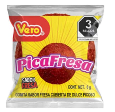 Vero - Dulces Vero Pica Fresa Gomitas con chile dulces mexicanos 200 Unidades, 1200.0 gramo, 1 item