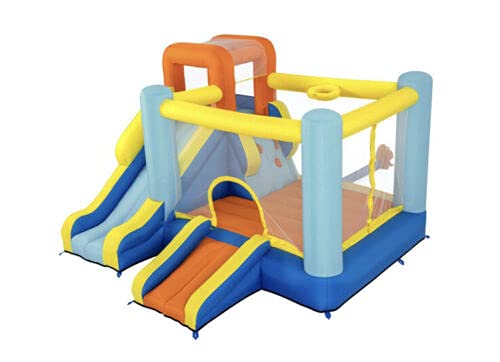 Up, In & Over - Up, In & Over Wonder Hoops 10' Inflatable Bounce House Park with Basketball and Slide. 126' L x 120' W x 84' H