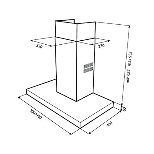 Teka - Campana Teka Decorativa Pared DJE 90 Cristal 091102 40484883