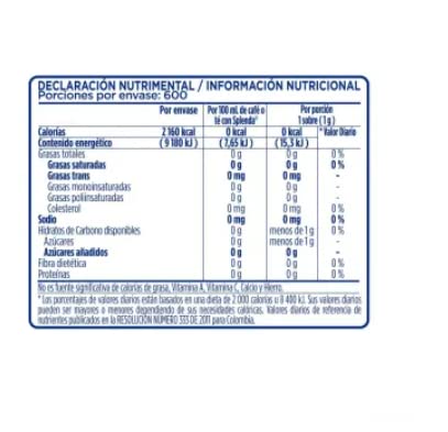 Splenda, Endulcolorante de Mesa, 600 Sobres de 1 de 1 gr c/u.
