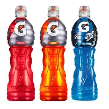 Gatorade - Gatored. 12 botellas de 1 litro cada una. 4 sabor naranja, 4 sabor ponche de frutas, 4 sabor moras
