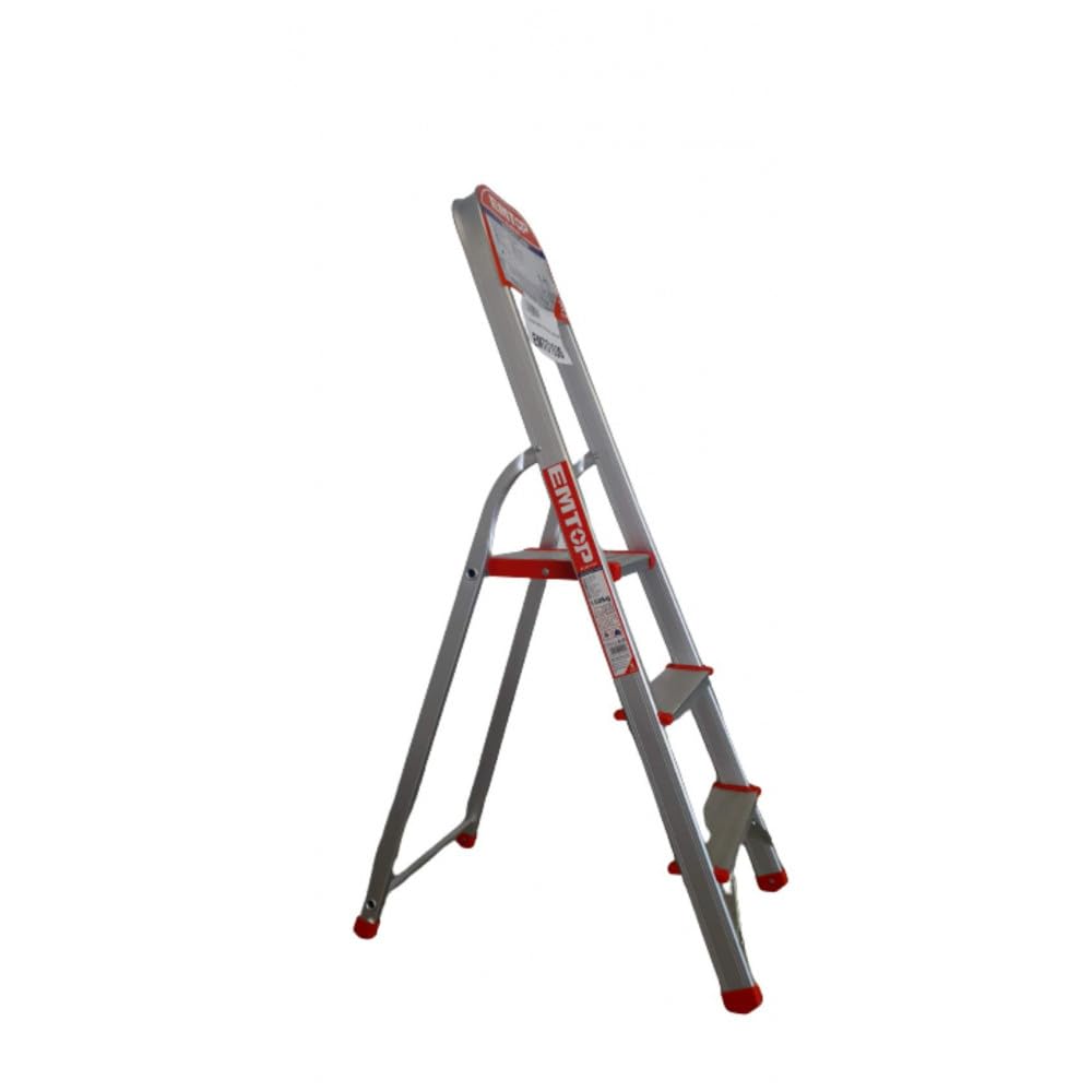 emtop Escalera DE Aluminio DE 3 PELDAÑOS, Ultra LIJERA DE 2.5KG, RESISTE hasta 150KG