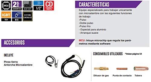 AXT-PULSEMIG255 SOLDADORA INVERSOR MICROALAMBRE 220V 7 1F, 250A