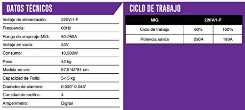 AXT-PULSEMIG255 SOLDADORA INVERSOR MICROALAMBRE 220V 7 1F, 250A
