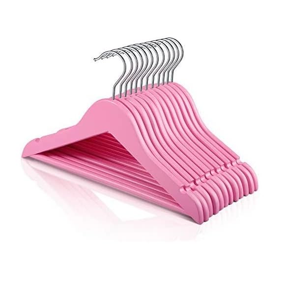 RIVARRO - Ganchos Madera para Ropa de NIÑA, Color Rosa, Caja 30 Piezas