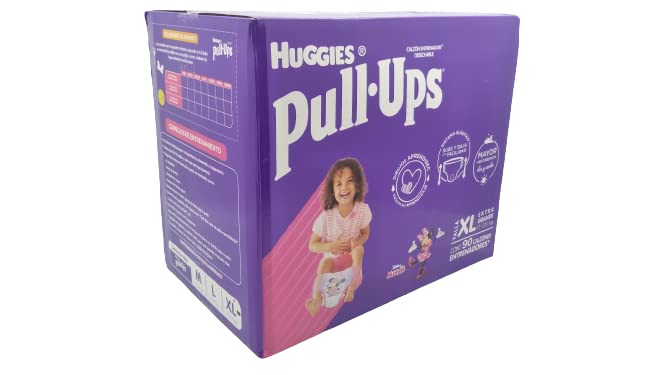 Huggies Pull-Ups, Calzoncitos Entrenadores, Talla Extra Grande p/Niña, 90 pz.