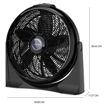 Ventilador Lasko Piso y Pared Negro Cyclone 50.80 cm, Fijo y Portátil