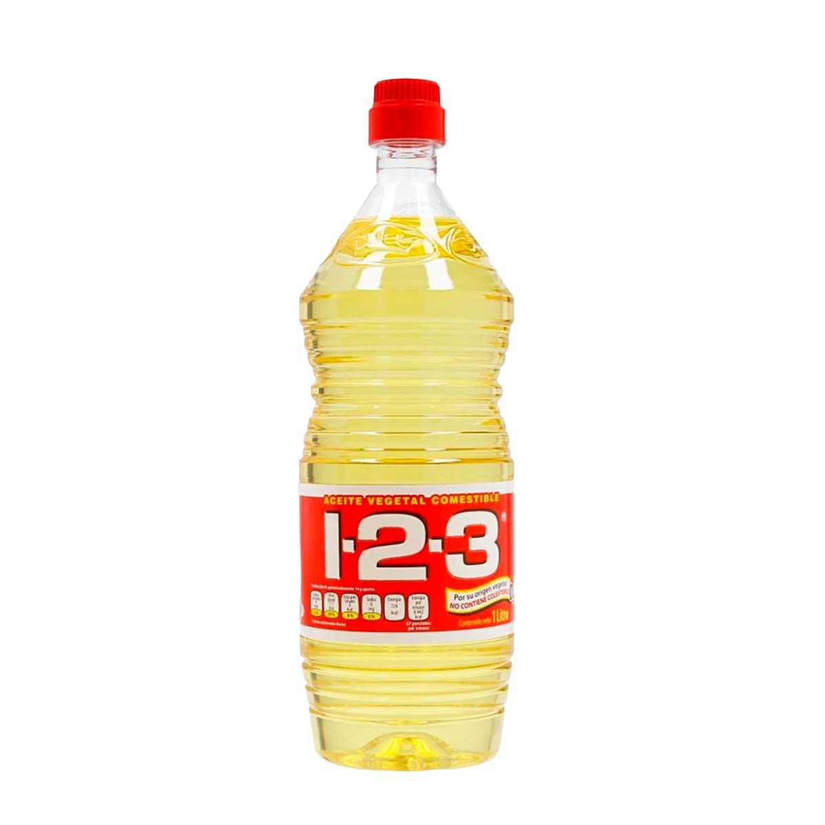 1-2-3 Aceite Vegetal Paquete de 5 piezas de 1 litro