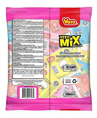 Vero - Surtido de Paletas Vero Mix Dulce Club Bolsa con 20 Pzas 312gr