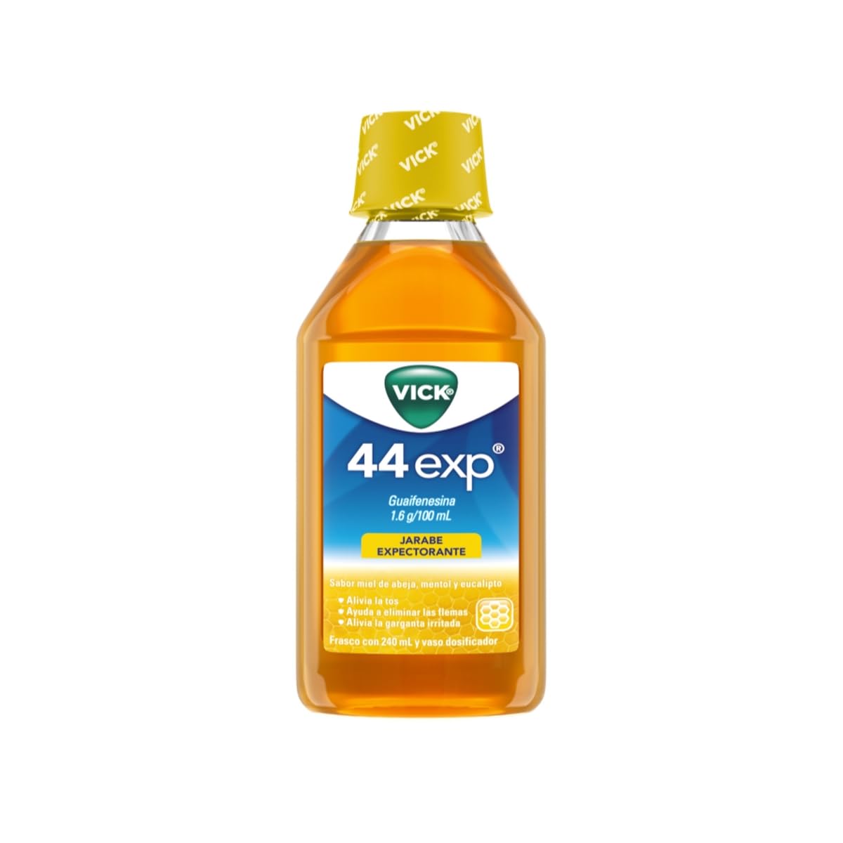 Vicks - Vick 44 Jarabe Expectorante sabor a miel de abeja, mentol y eucalipto 240 ml