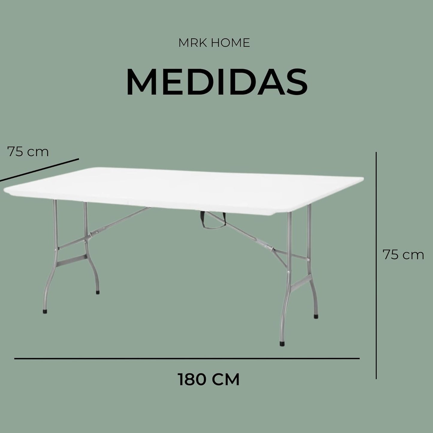 RIVARRO Mesa Plegable 1.80 Metros Extra Resistente Comedor para Jardin Plegable Mesa De Plastico Portafolio Mesa de Trabajo Multiusos Comedor Grande para Jardin