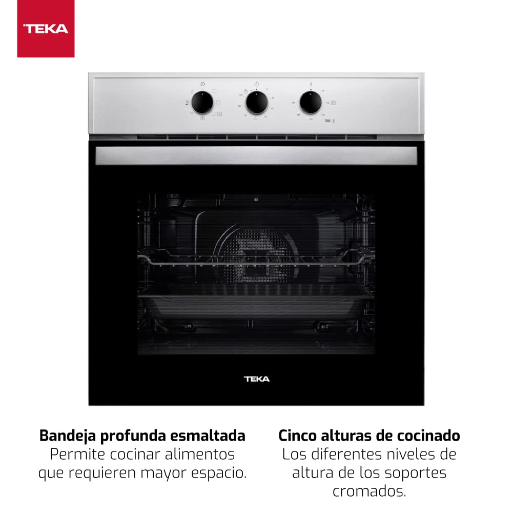 Teka HBB 605 Horno Eléctrico en Acero Inoxidable y Cristal Negro Para Empotrar 60 cm (24")