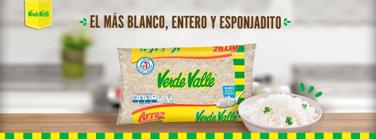 Verde Valle - Arroz Blanco Verde Valle Súper Extra (10 Piezas) 1 Kg