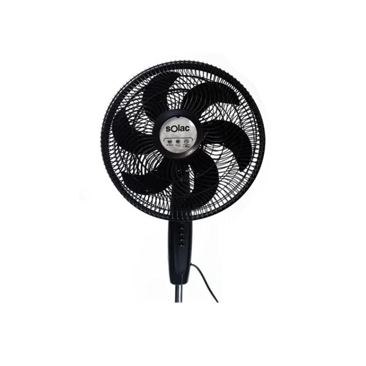 Solac - Solac VPS-16BR Ventilador de pedestal de 16 pulgadas (40.6 cm) rejilla plastica aerodinamica que provee hasta 30%)