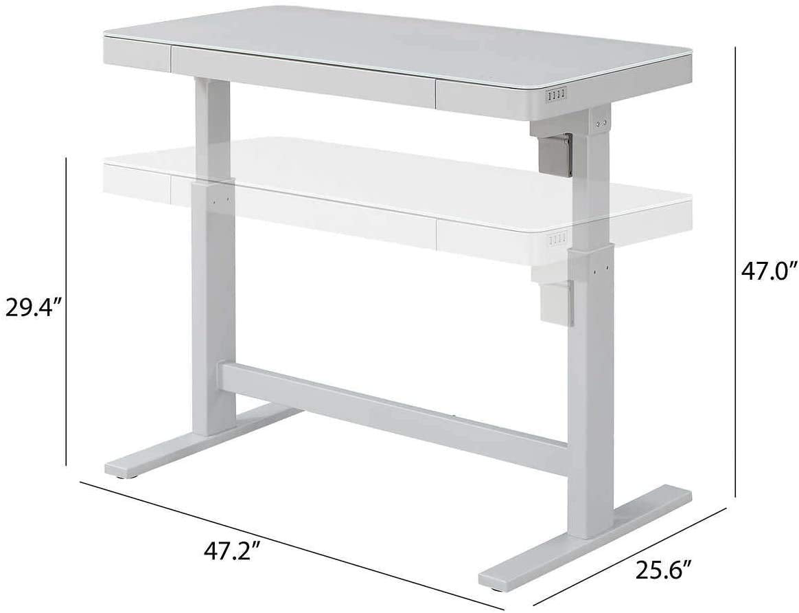 Unknown - Mesa Tresanti de altura ajustable, color blanco.