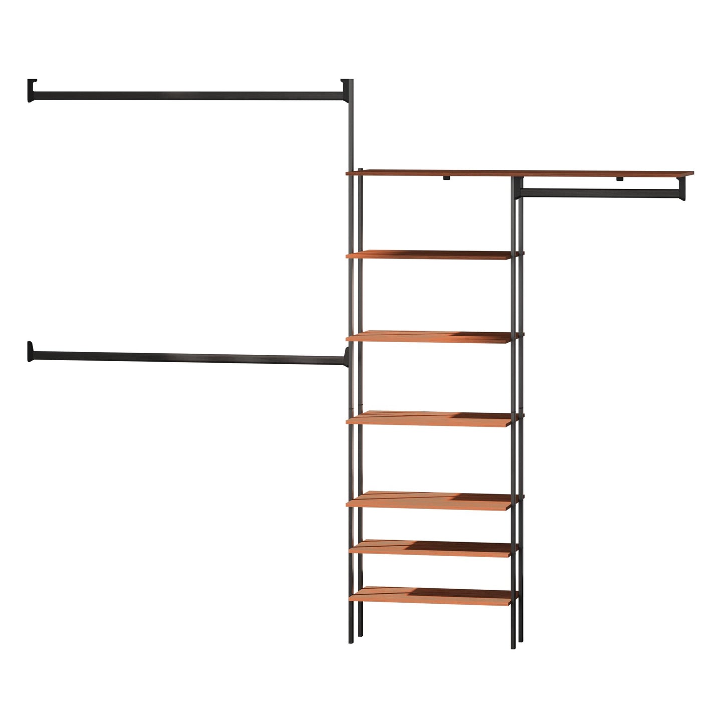 PLAYCON Clóset ? Lisboa. Clóset, Ropero Armable, Mueble Armable para Ropa, Organizador para Ropa con 7 Entrepaños y 3 Barras para Colgar