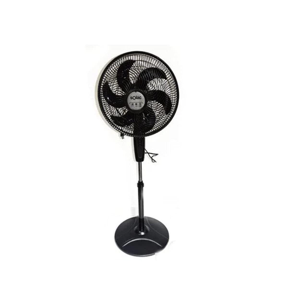 Solac - Solac VPS-16BR Ventilador de pedestal de 16 pulgadas (40.6 cm) rejilla plastica aerodinamica que provee hasta 30%)