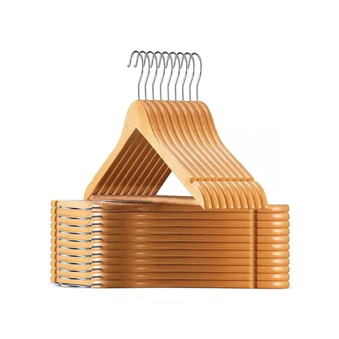 RIVARRO - Ganchos Madera para ropa, Color Maple, Caja 30 Piezas