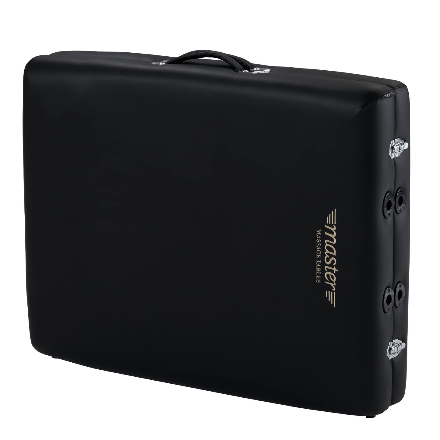 Master Massage Roma II - Paquete de Cama de Masaje portátil con cojín de 2.5 Pulgadas, Soporte de Medio Redondo, Cubierta Facial desechable, Color Negro, Cama Facial de 30 Pulgadas para salón de