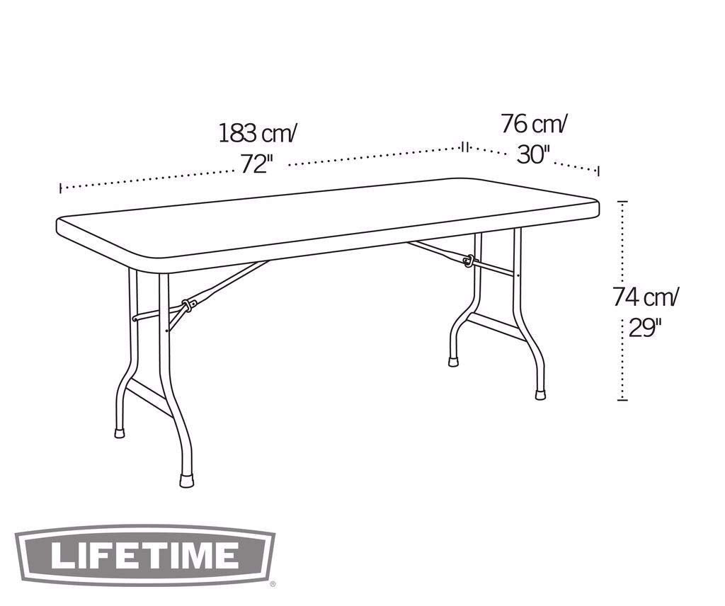 Lifetime Mesa Plegable de 6 pies, Color Blanco Almendra
