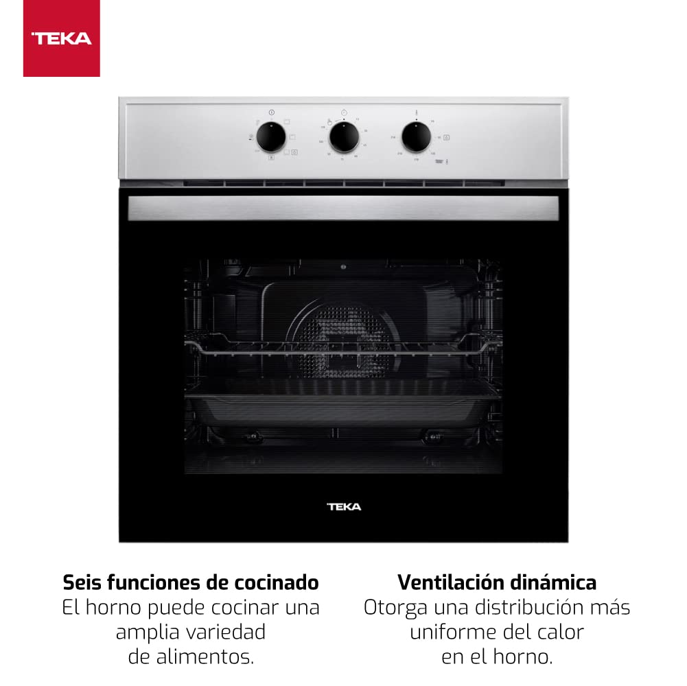 Teka HBB 605 Horno Eléctrico en Acero Inoxidable y Cristal Negro Para Empotrar 60 cm (24")