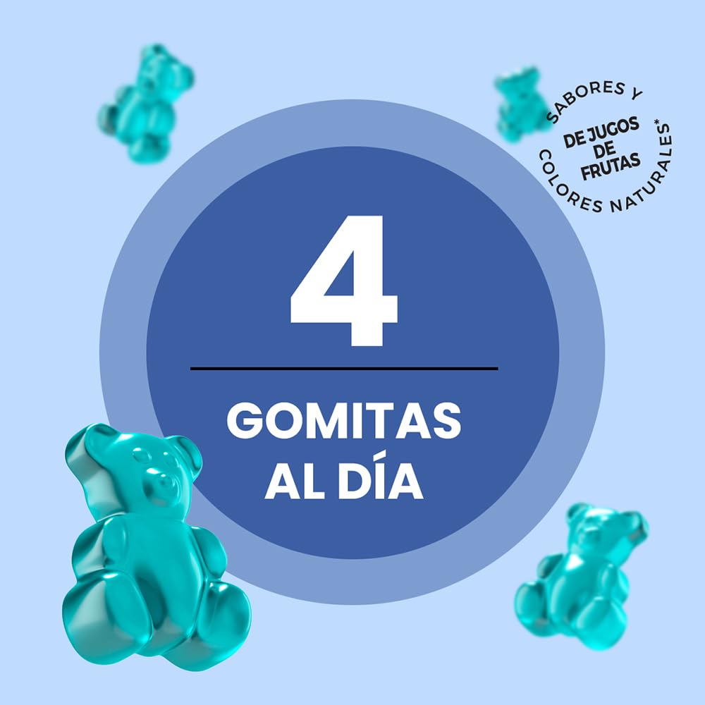 Belabear Gomitas Vitaminadas, Hombre, Adicionadas de Vitamina C, D Y E, Complejo B, Zinc Y Licopeno, 100 Piezas
