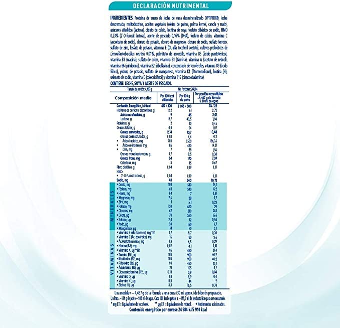 Nestlé Nestle Nan Fórmula Infantil 2 OPTIMAL pro, 1.2 kg, Duo Pack, Rinde 533 onzas