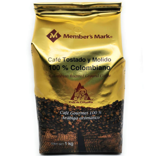 ATOTOP Members Mark - Members Mark Cafe Tostado Y Molido 100% Colombiano. 1Kg Tueste Oscuro. Molienda Media