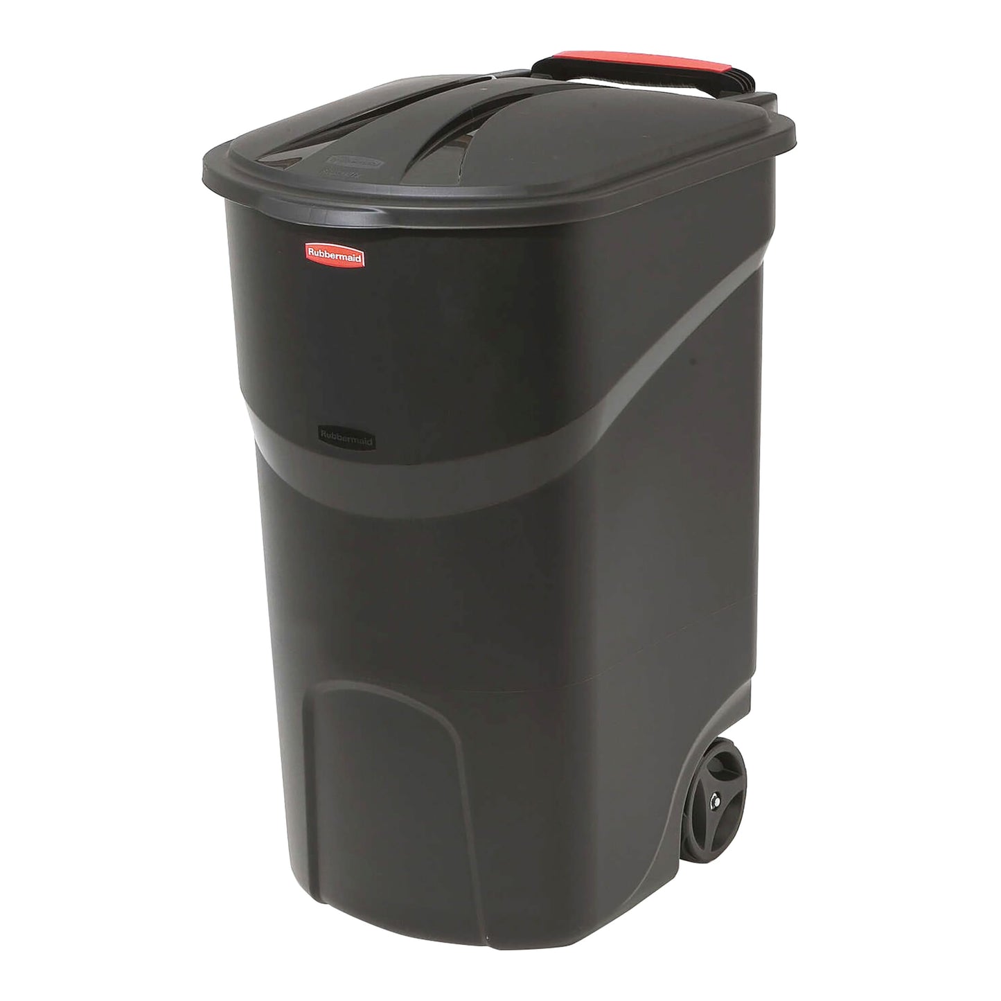 Rubbermaid Roughneck - Papelera de resina duradera con ruedas, color negro, 45 galones