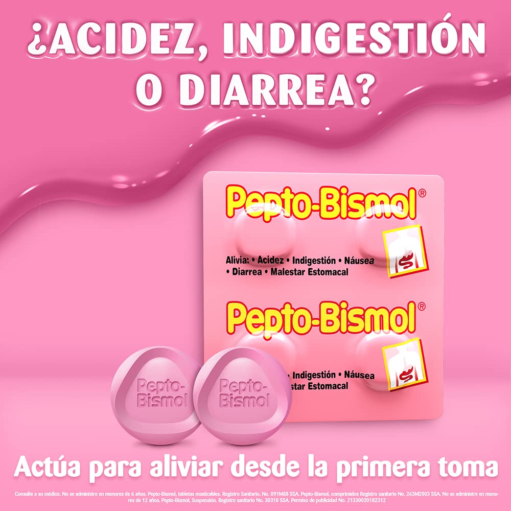 Pepto Bismol - Pepto-Bismol Sabor Original Antiácido 100 tabletas masticables