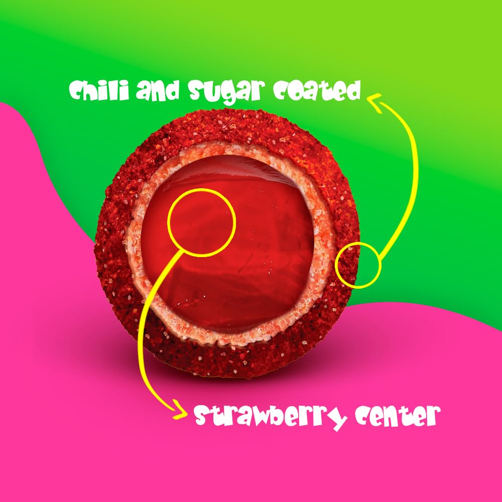 Vero Dulces Vero - Dulces Vero Pica Fresa - Gomitas con chile, dulces mexicanos, 100 unidades, 600 gramos (empaque puede variar)