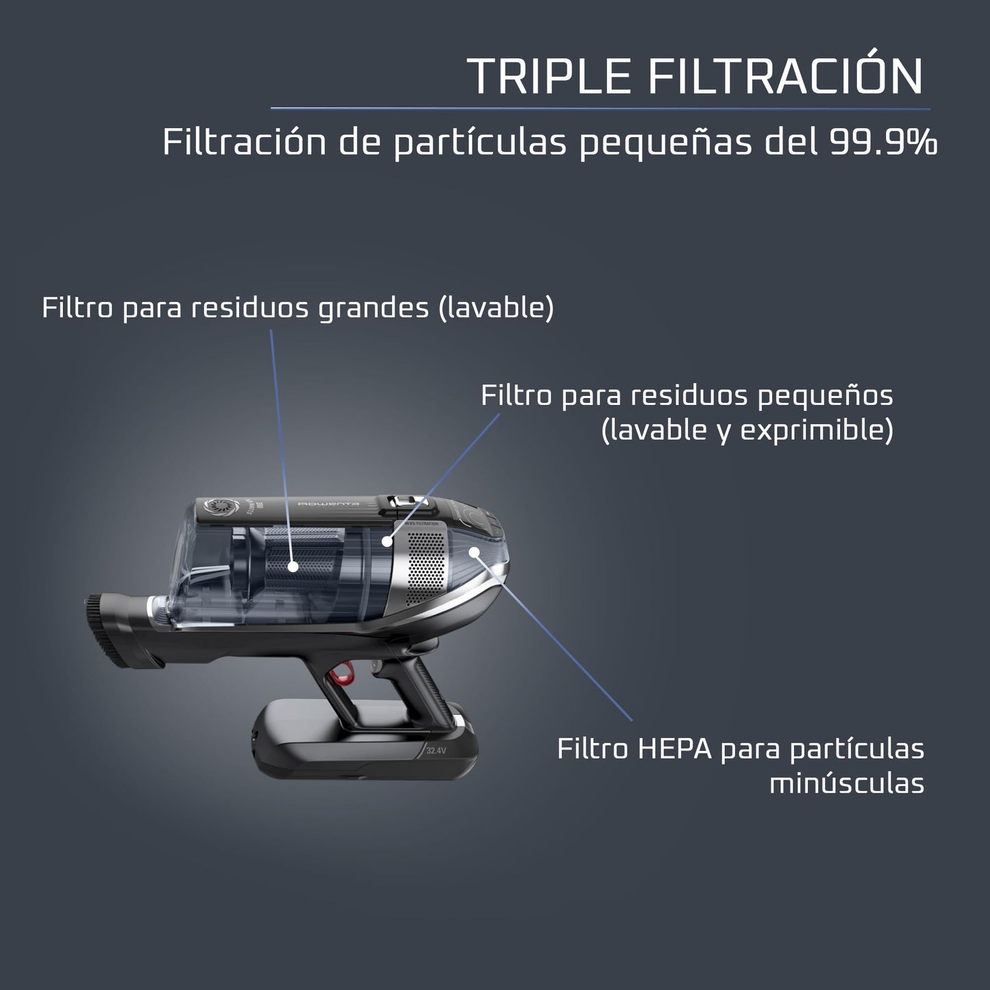 Rowenta Aspiradora inalámbrica X-Force Flex 14.60, para Auto y Pelo de Mascota, Contenedor de Polvo, tecnología Flex, detección automática de Piso, Tiempo de Funcionamiento hasta 70 Min, RH99A2U1