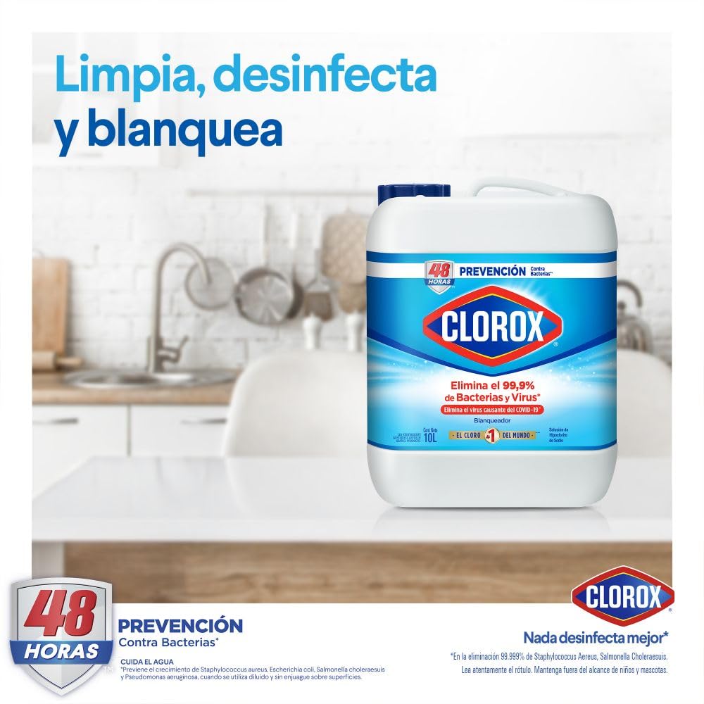 Cloro Blanqueador Desinfectante Clorox Original 10 L | Recomendado por Asociación Mexicana de Infectología