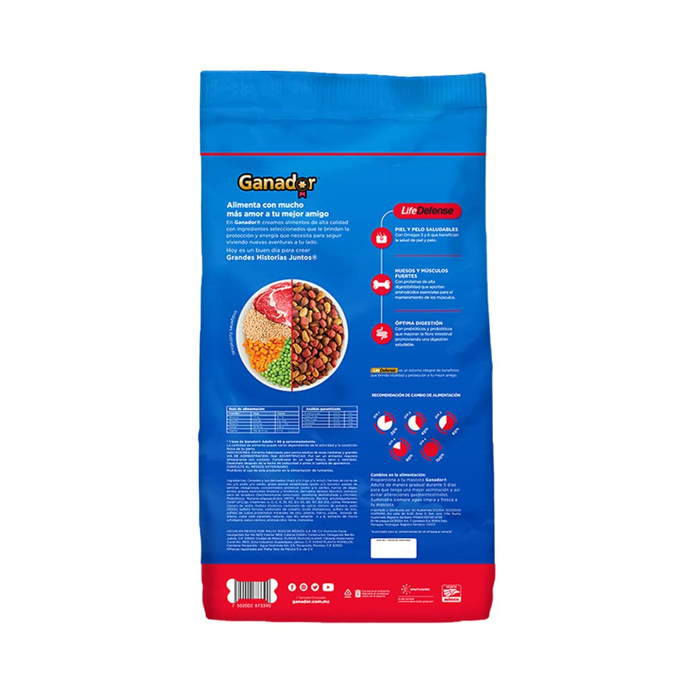 Ganador 25kg, Alimento para Perros Adultos de Razas Medianas y Grandes. El empaque Puede Variar.