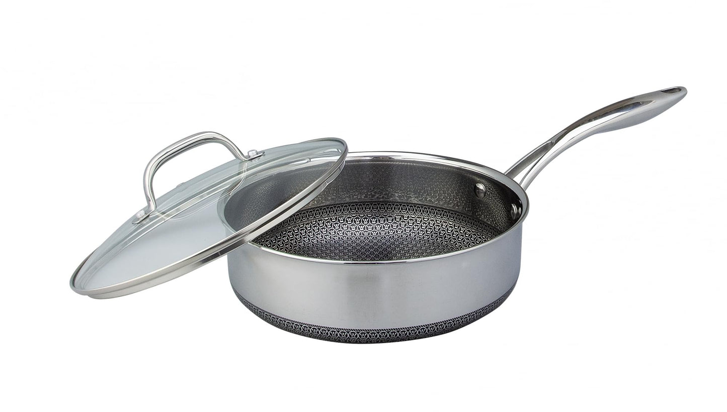 Westinghouse Olla de Acero Inoxidable con Tapa de Cristal Black Signature 24cm WCFP0130S24
