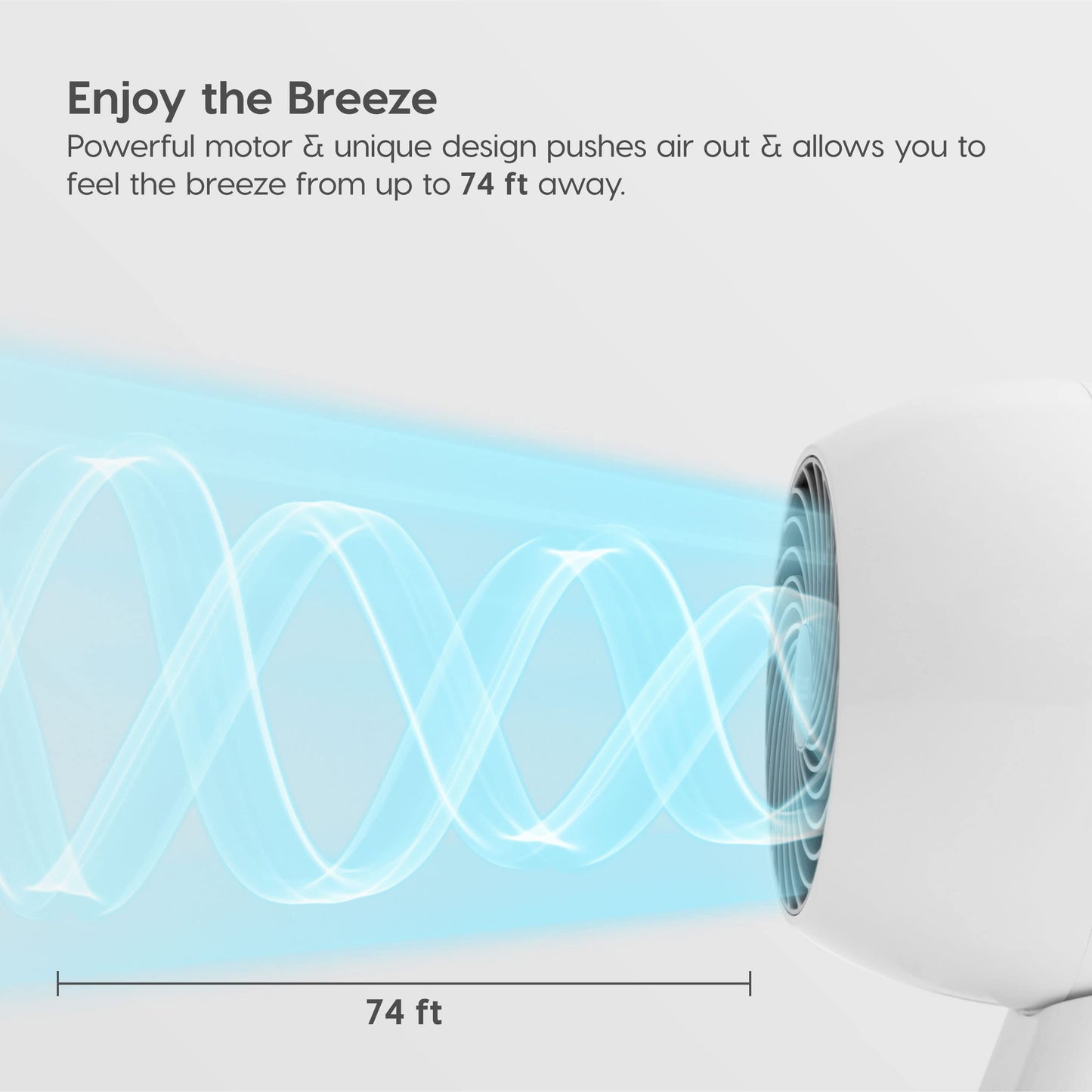 Woozoo HD18U Whole Room Oscillating Circulating Fan, White