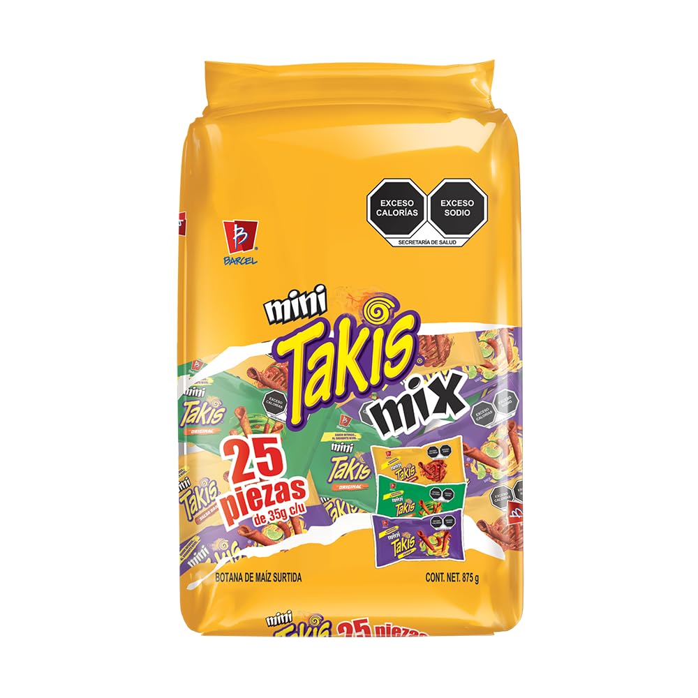 Barcel Mini Takis Mix 25 Piezas Barcel Fritura de Maiz Surtida