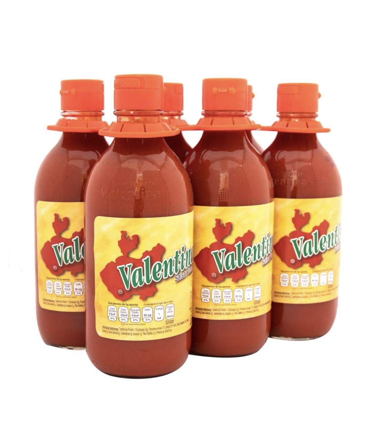 Valentina - Botanas Micheladas Frutas Salsa Picante Valentina Roja Paquete - 6 Frascos De 350 Ml