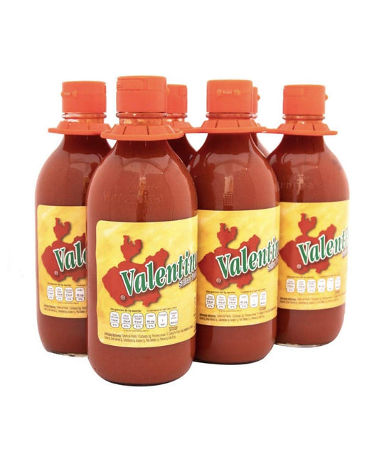 Valentina - Botanas Micheladas Frutas Salsa Picante Valentina Roja Paquete - 6 Frascos De 350 Ml