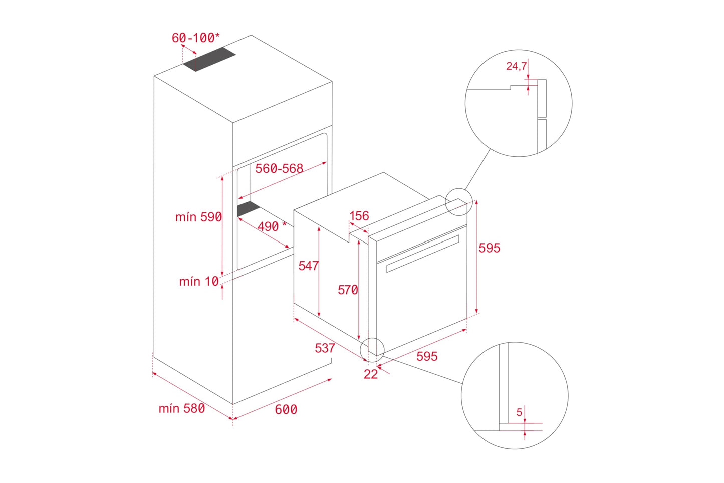 Horno Eléctrico Empotre Teka HSB 646 SS AIRFRY 60 cm Cristal Negro