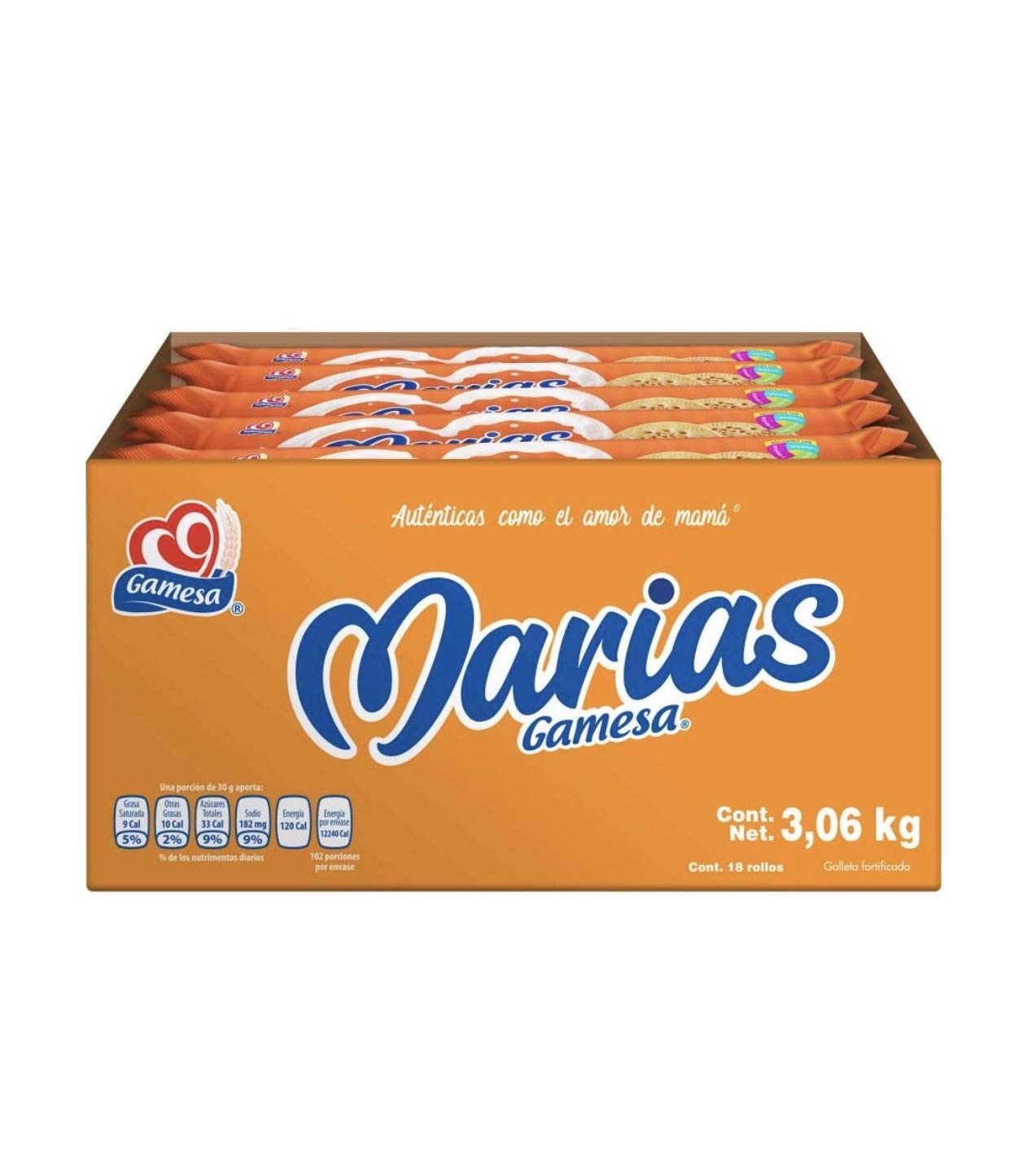Gamesa - GALLETAS MARIAS GAMESA CAJA GRANDE 20 PIEZAS DE 170 C/U TOTAL 3.06 KILOSGRAMOS NEGOCIO SNACK BOTANA BOCADILLO NEGOCIO HOGAR