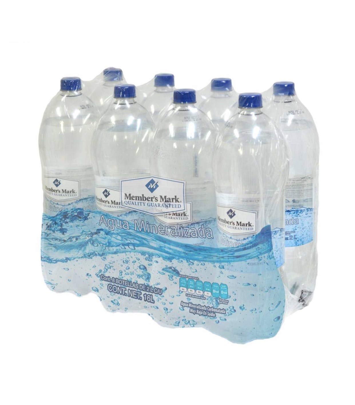 “Genérico” - AGUA MINERAL AGUA MINERALIZADA MEMBERS MARK PAQUETE CON 8 BOTELLAS DE 2L TOTAL 16 LITROS